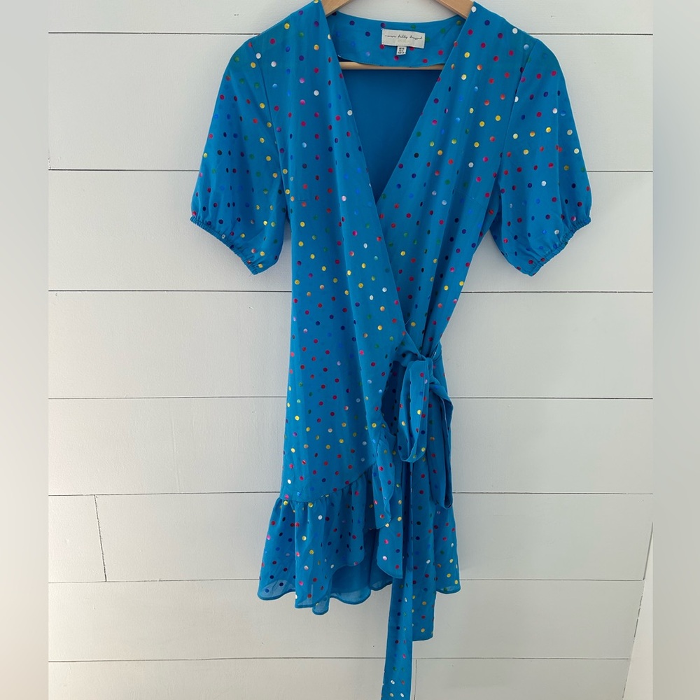 Never Fully Dressed Blue Polka Dot Mini Dress - Picture 2 of 7